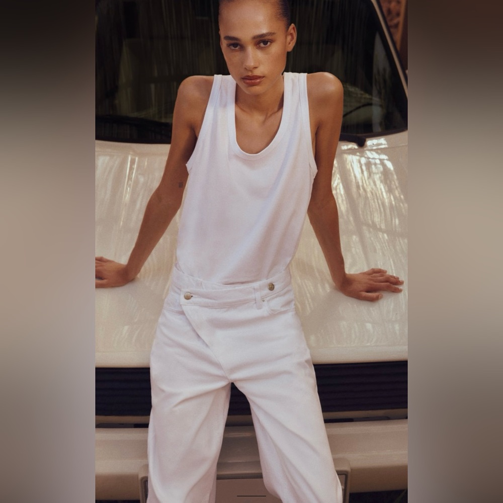 ZARA HIGH RISE Z1975 WRAP FRONT WIDE LEG JEANS